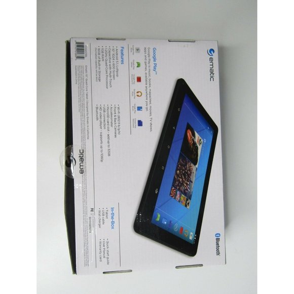Ematic EGQ223BL WiFi 10" Android Touchscreen Tablet Quad-Core 16GB Bluetooth - Picture 9 of 9